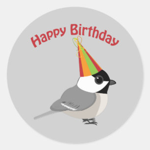 Happy Birthday Chickadee Classic Round Sticker