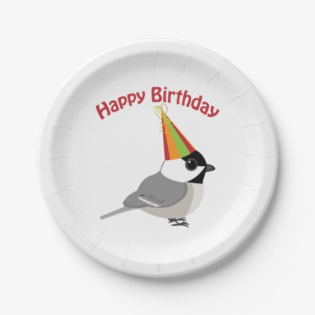 Happy Birthday Chickadee Paper Plate (Front)