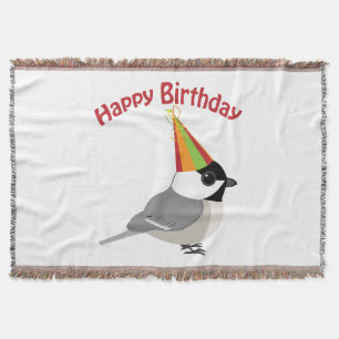 Happy Birthday Chickadee Throw Blanket