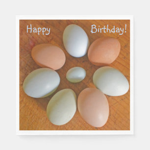 Happy Birthday Chicken Eggs Napkin