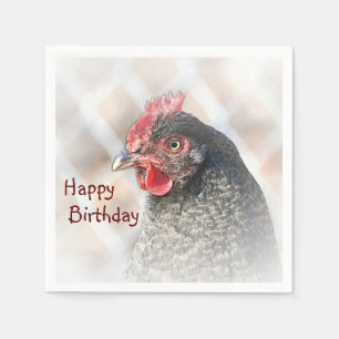 Happy Birthday Chicken Napkin