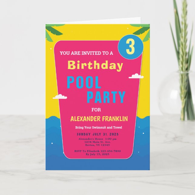 Happy Birthday Child Kids Girl Boy Age Personalise Invitation (Front)