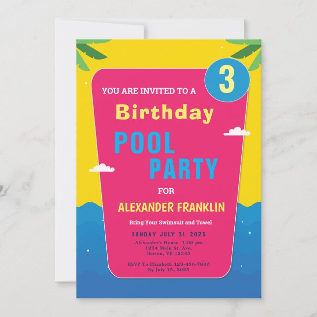 Happy Birthday Child Kids Girl Boy Age Personalize Invitation (Front)
