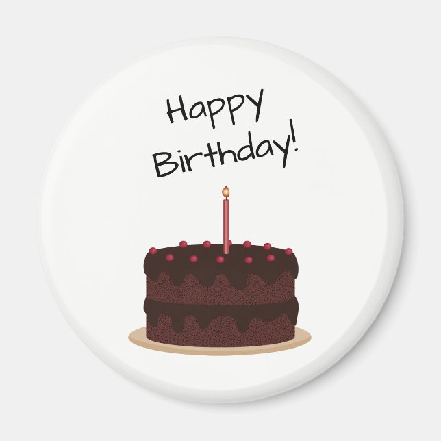 Happy Birthday Chocolate Cake Magnet (Front)