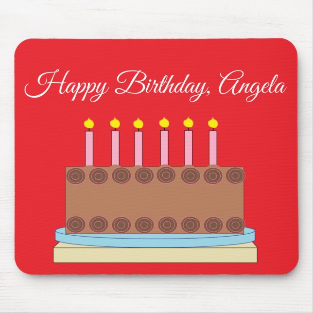 Happy Birthday Chocolate Cake  Mouse Mat (Front)