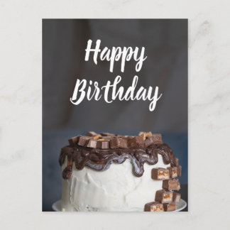 Happy Birthday Chocolate Cake Postcard