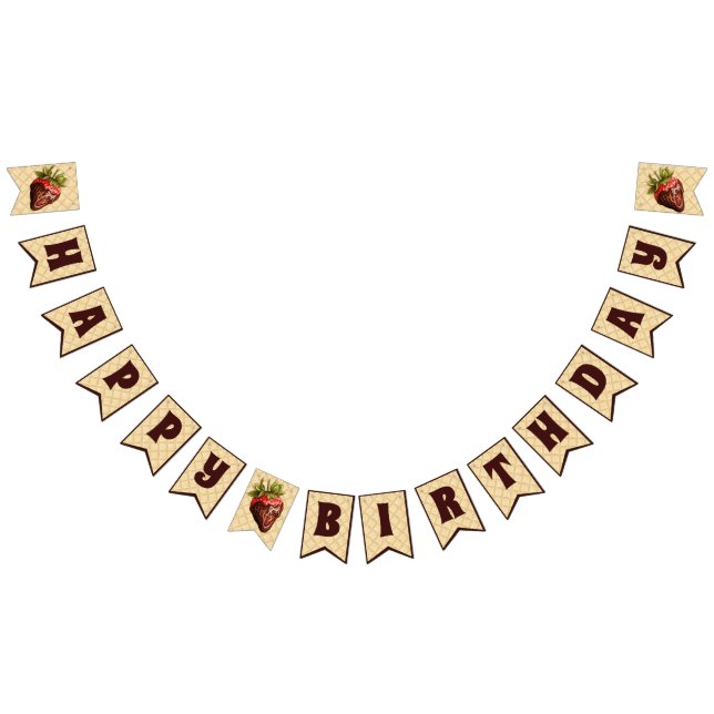 Happy birthday chocolate covered strawberries bunting  (All)