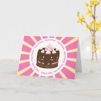 Happy birthday chocolate kawaii cake