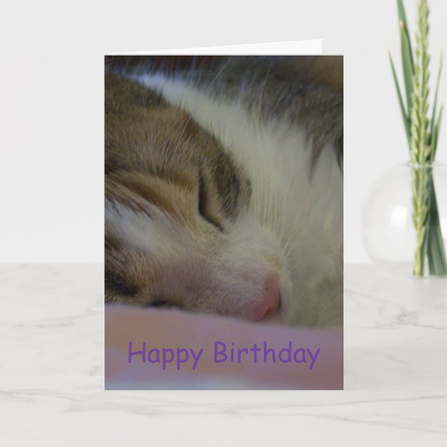 Happy Birthday Christian Card Cat (Front)