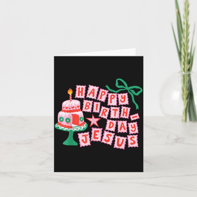 Happy Birthday Christian Jesus Christmas Preppy Bd Card (Front)