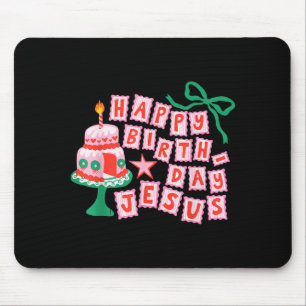 Happy Birthday Christian Jesus Christmas Preppy Bd Mouse Mat