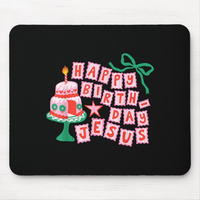 Happy Birthday Christian Jesus Christmas Preppy Bd Mouse Mat (Front)