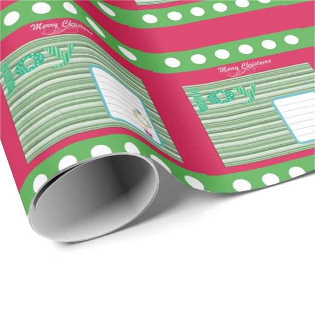 Happy Birthday Christmas Joy Wrapping Paper (Roll Corner)