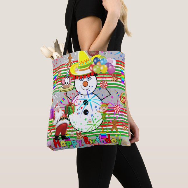 Happy Birthday Christmas Women's Tote Bags (Close Up)