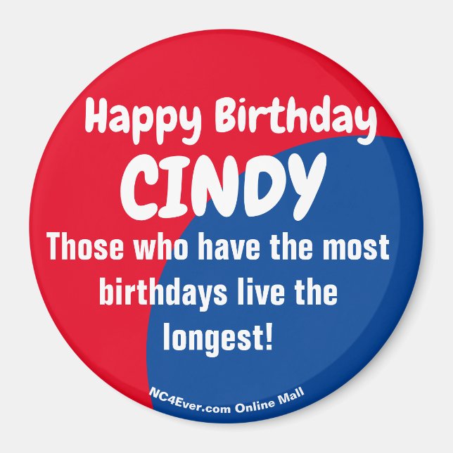 Happy Birthday CINDY Magnet (Front)