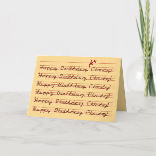 Happy Birthday, Cindy, Vintage Penmanship Card