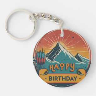 Happy Birthday Circle Key Ring