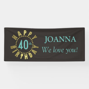 Happy Birthday Circle of Stars Gold GHBX Banner