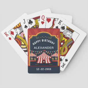 Happy Birthday Circus Child Kids Age Personalise Playing Cards