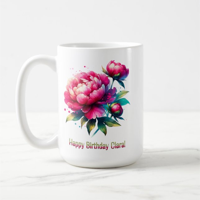 Happy Birthday Clara Coffee Mug (Left)