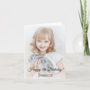happy birthday classic calligraphy photo card