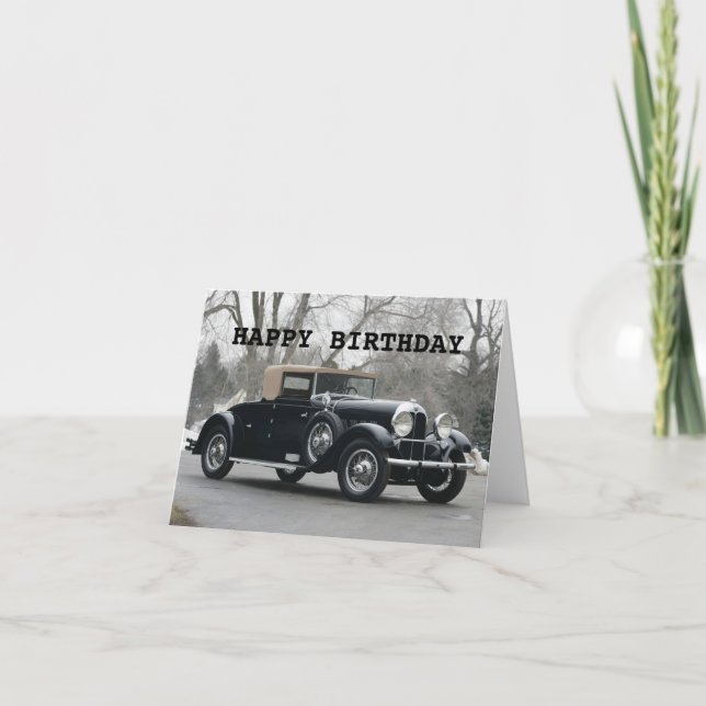 Happy Birthday Classic Car Card (Front)