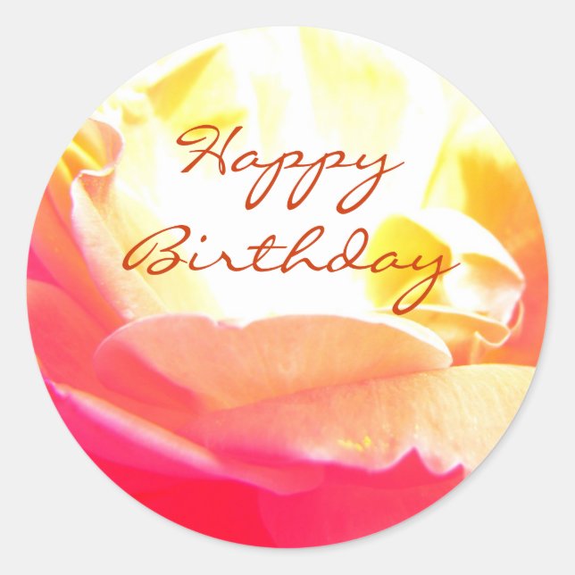Happy Birthday Classic Round Sticker (Front)