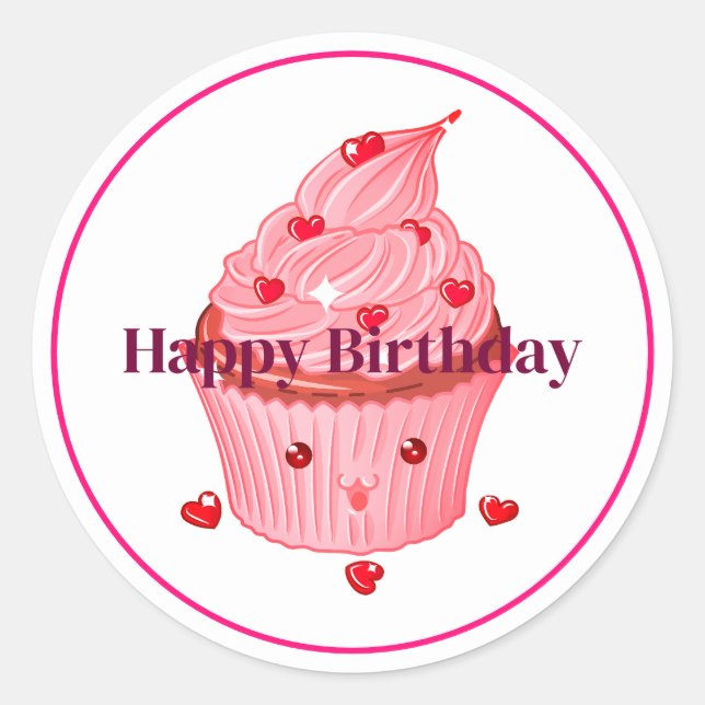 Happy Birthday  Classic Round Sticker (Front)