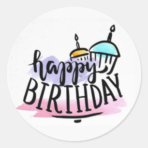 Happy Birthday Classic Round Sticker