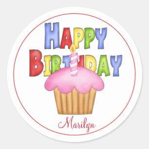 Happy Birthday Classic Round Sticker