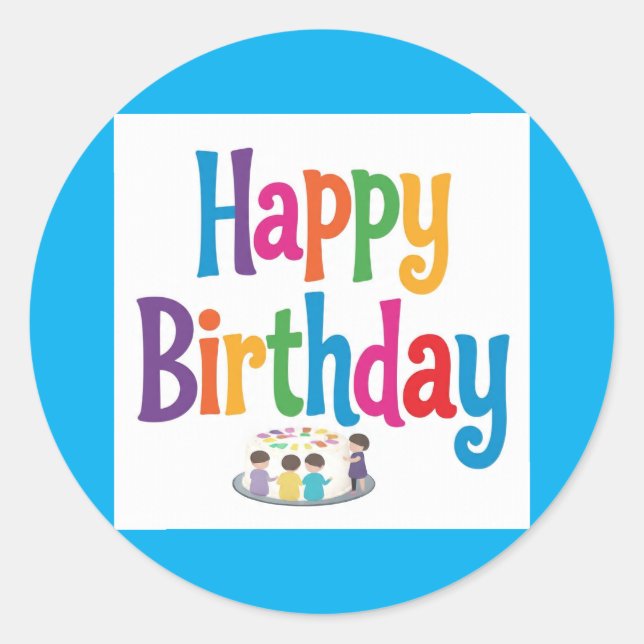Happy Birthday  Classic Round Sticker (Front)
