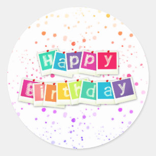Happy birthday classic round sticker