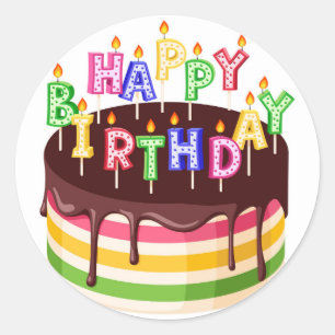 Happy Birthday  Classic Round Sticker