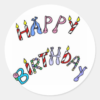 happy birthday! classic round sticker
