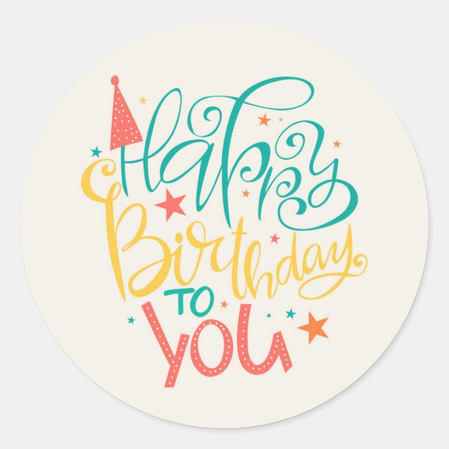 Happy Birthday  Classic Round Sticker (Front)