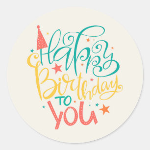 Happy Birthday Classic Round Sticker