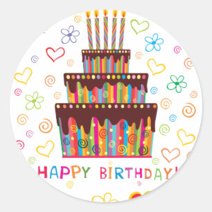Happy Birthday Classic Round Sticker