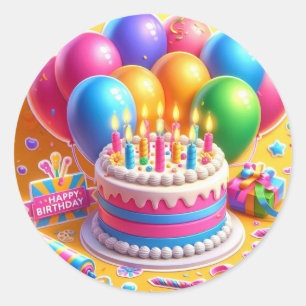 Happy Birthday Classic Round Sticker