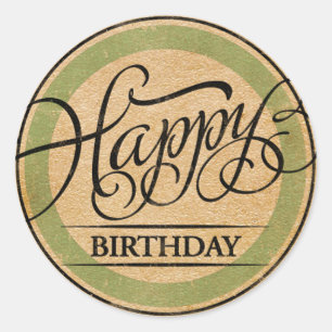 Happy Birthday Classic Round Sticker