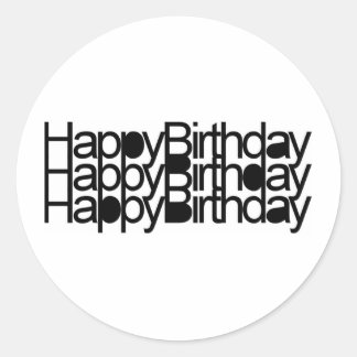 happy birthday classic round sticker