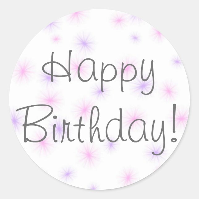 Happy Birthday! Classic Round Sticker (Front)