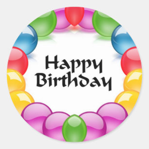 Happy Birthday Classic Round Sticker