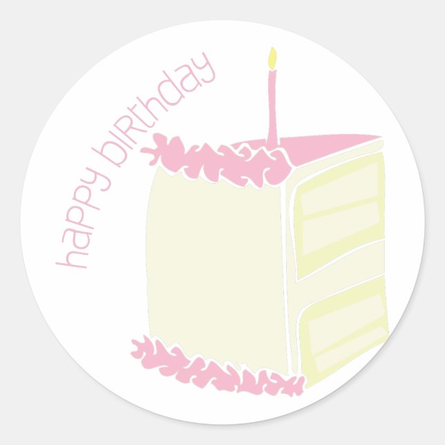 Happy Birthday Classic Round Sticker (Front)