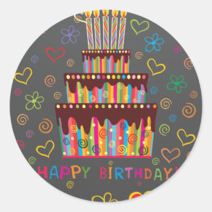 Happy Birthday Classic Round Sticker