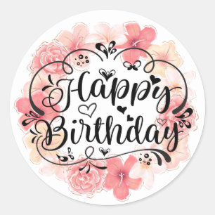 Happy Birthday Classic Round Sticker