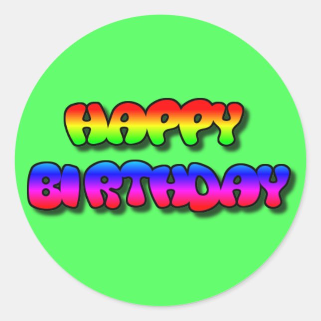 Happy Birthday Classic Round Sticker (Front)