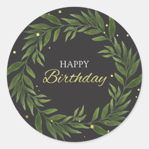 Happy Birthday Classic Round Sticker Gift Wrap 