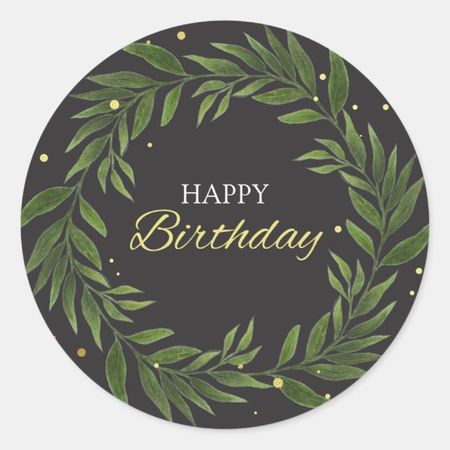 Happy Birthday Classic Round Sticker Gift Wrap  (Front)