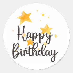 Happy birthday Classic Round Stickers