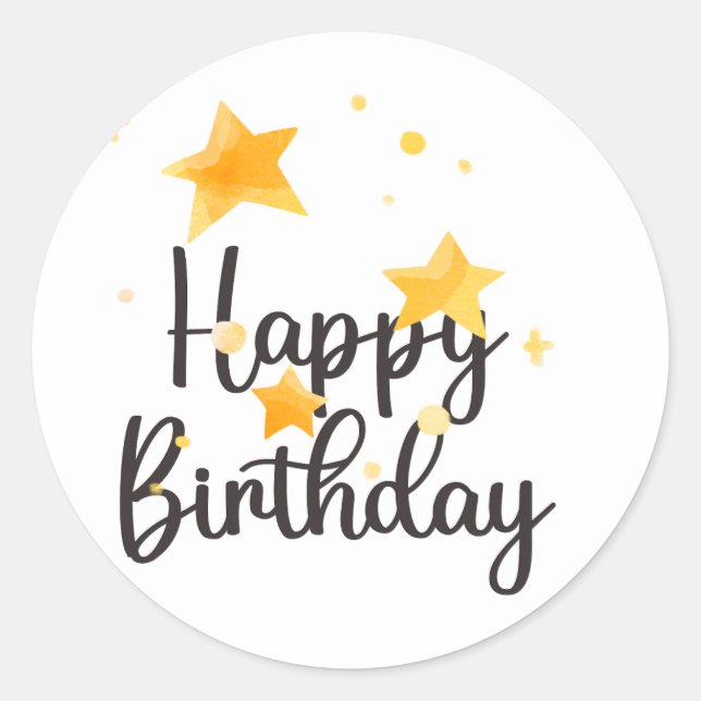 Happy birthday Classic Round Stickers (Front)